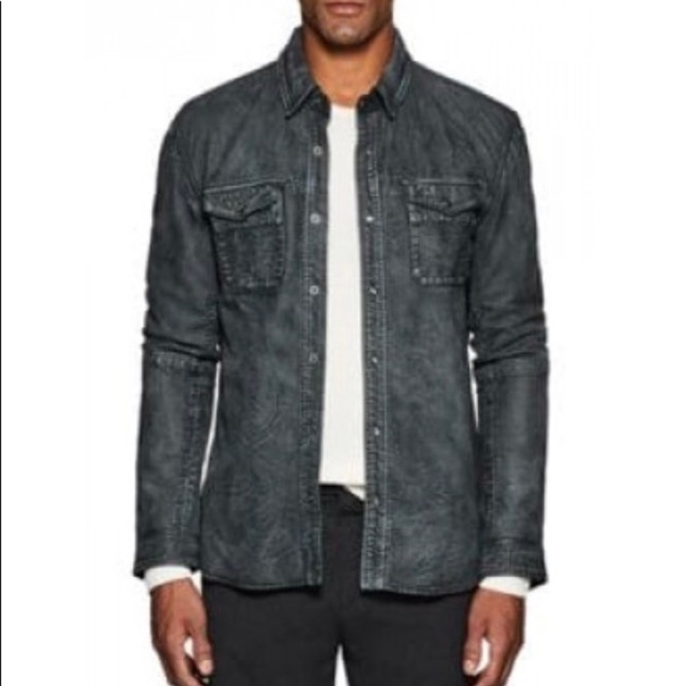 John Varvatos USA Shirt Leather Jacket
